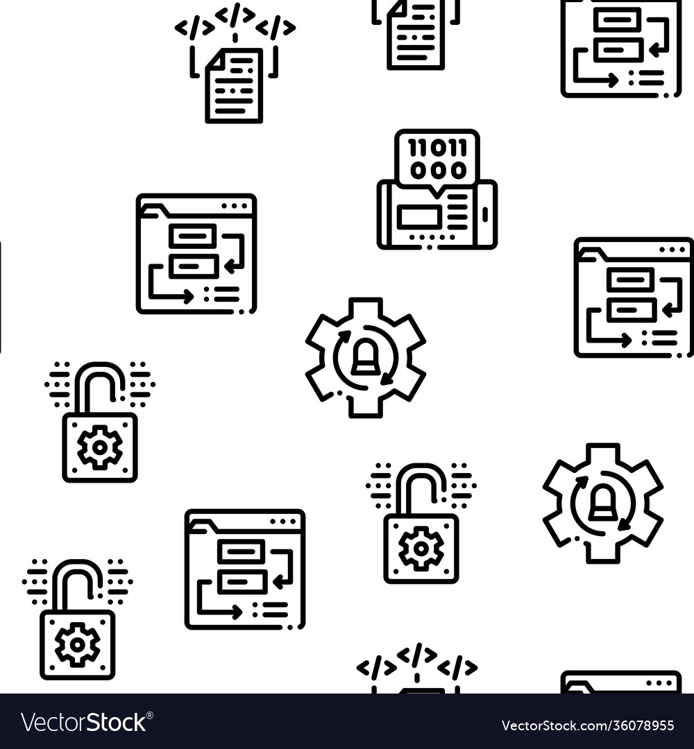 Software testing and analysis seamless pattern vector image Software testing and analysis seamless pattern