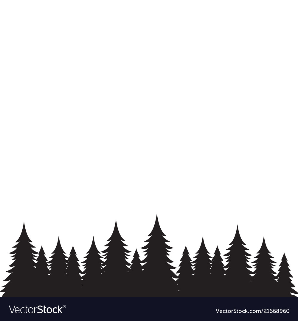 Background Pine Trees Graphic Design Template Vector Image