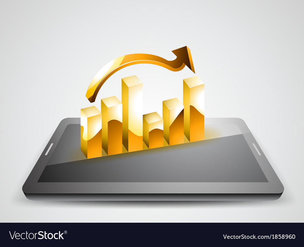 Business graph on tablet pc