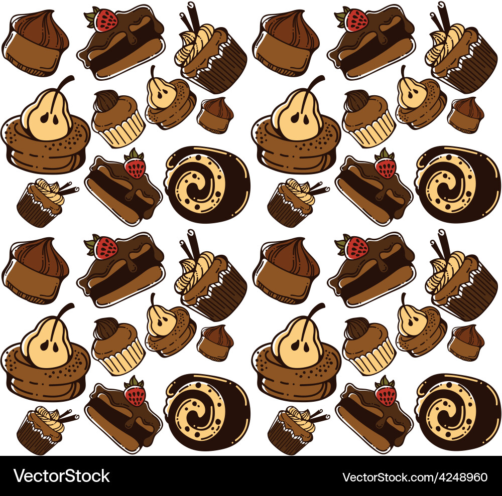 Cakes pattern Royalty Free Vector Image - VectorStock