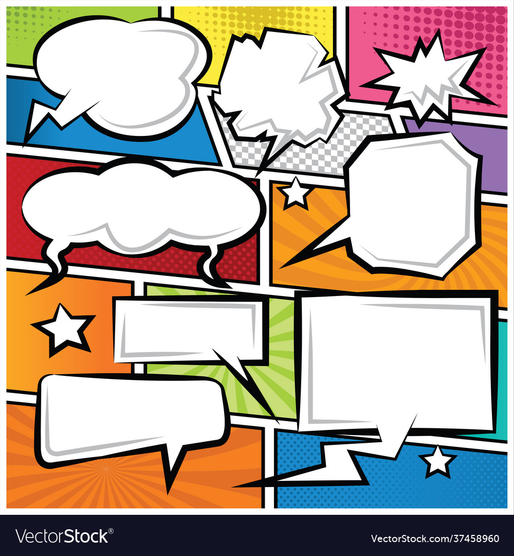 Comic bubble speech balloons cartoon