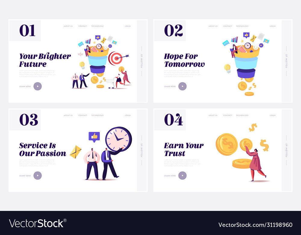 Conversion rate optimization landing page template vector image Conversion rate optimization landing page template