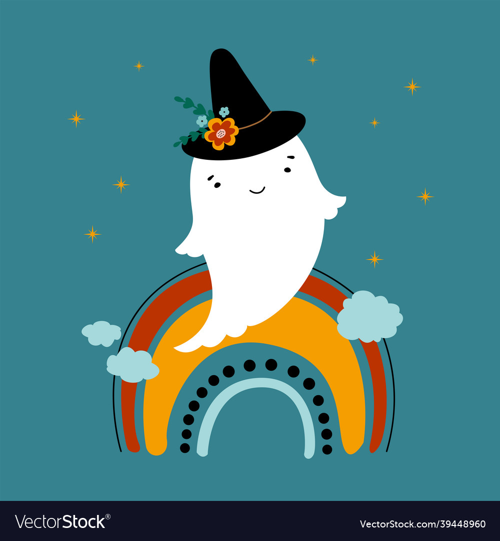 Cute halloween children character ghost