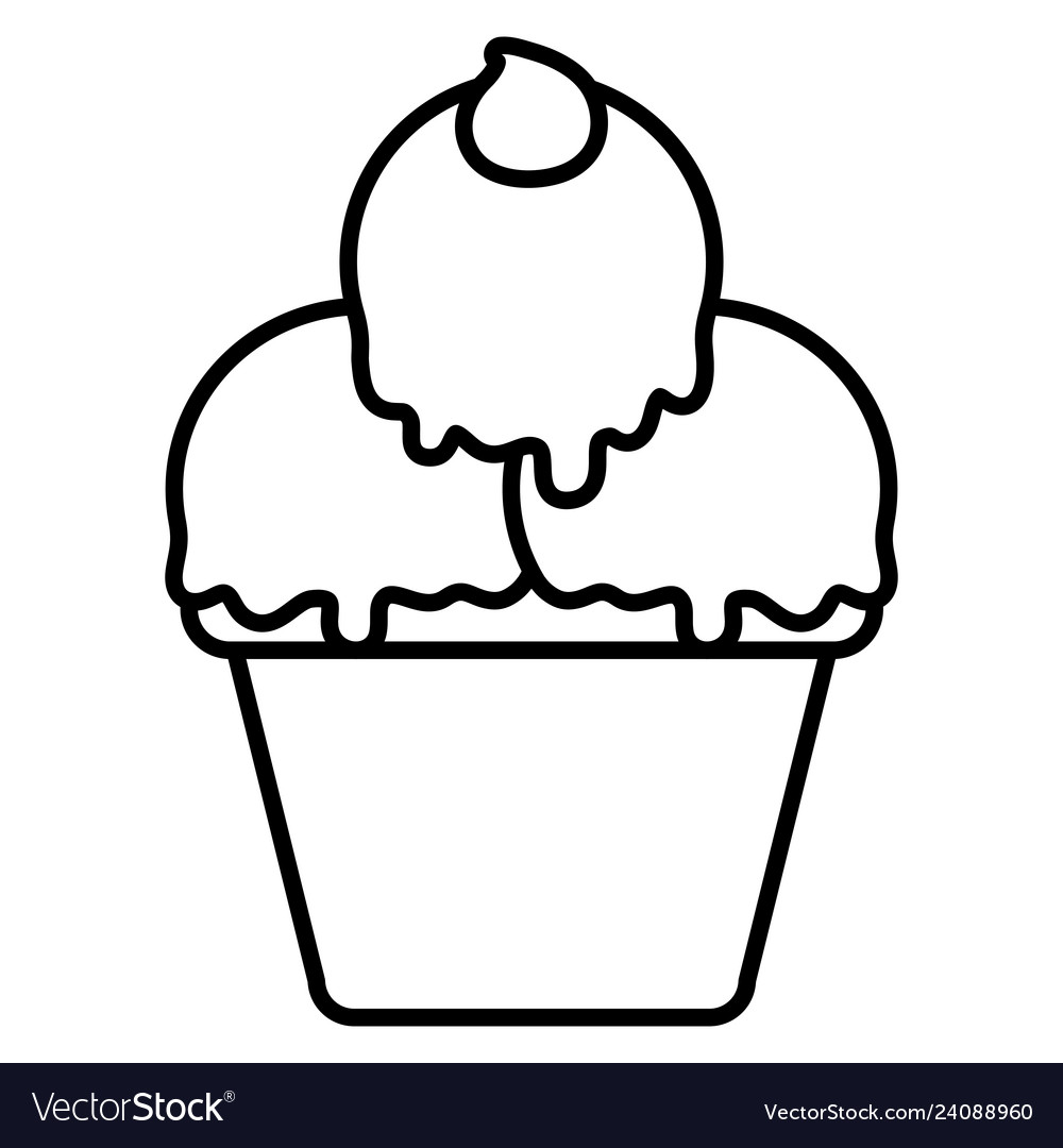 Delicious ice cream in cup Royalty Free Vector Image