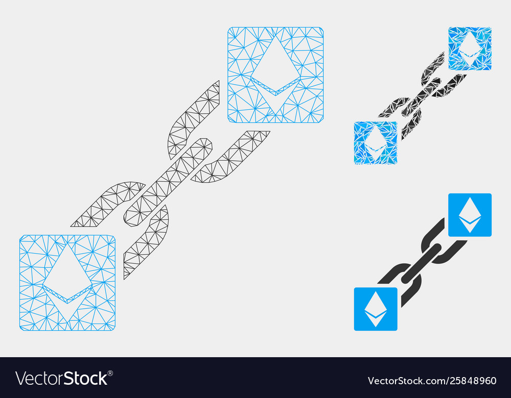 Ethereum Blockchain Drahtrahmen Modell vector image Ethereum Blockchain Drahtrahmen Modell