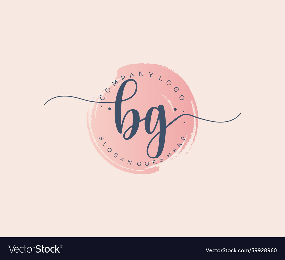 Initial bg feminine logo usable for nature salon