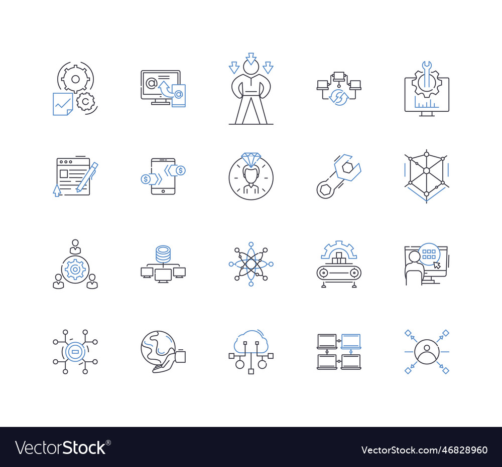 Input line icons collection keyboard mouse