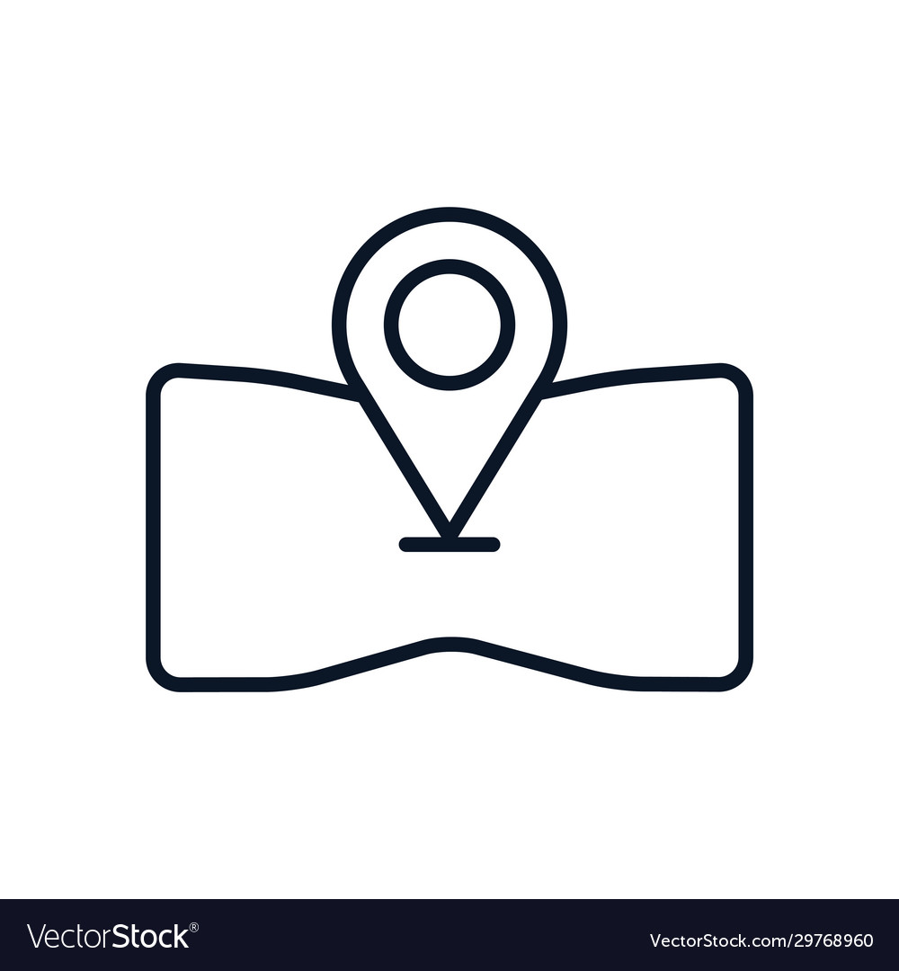 Isolated map with gps mark line style icon