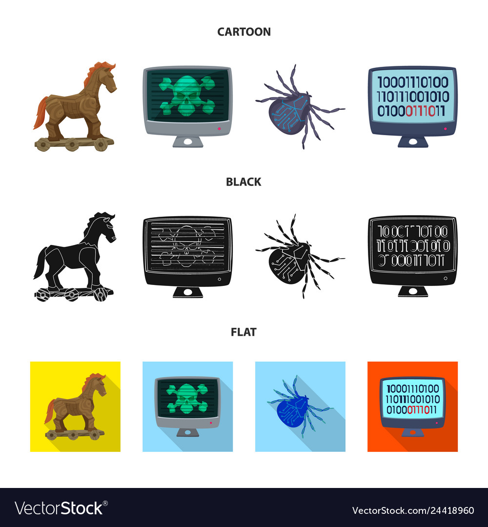 Isolated object of virus and secure logo vector image Isolated object of virus and secure logo