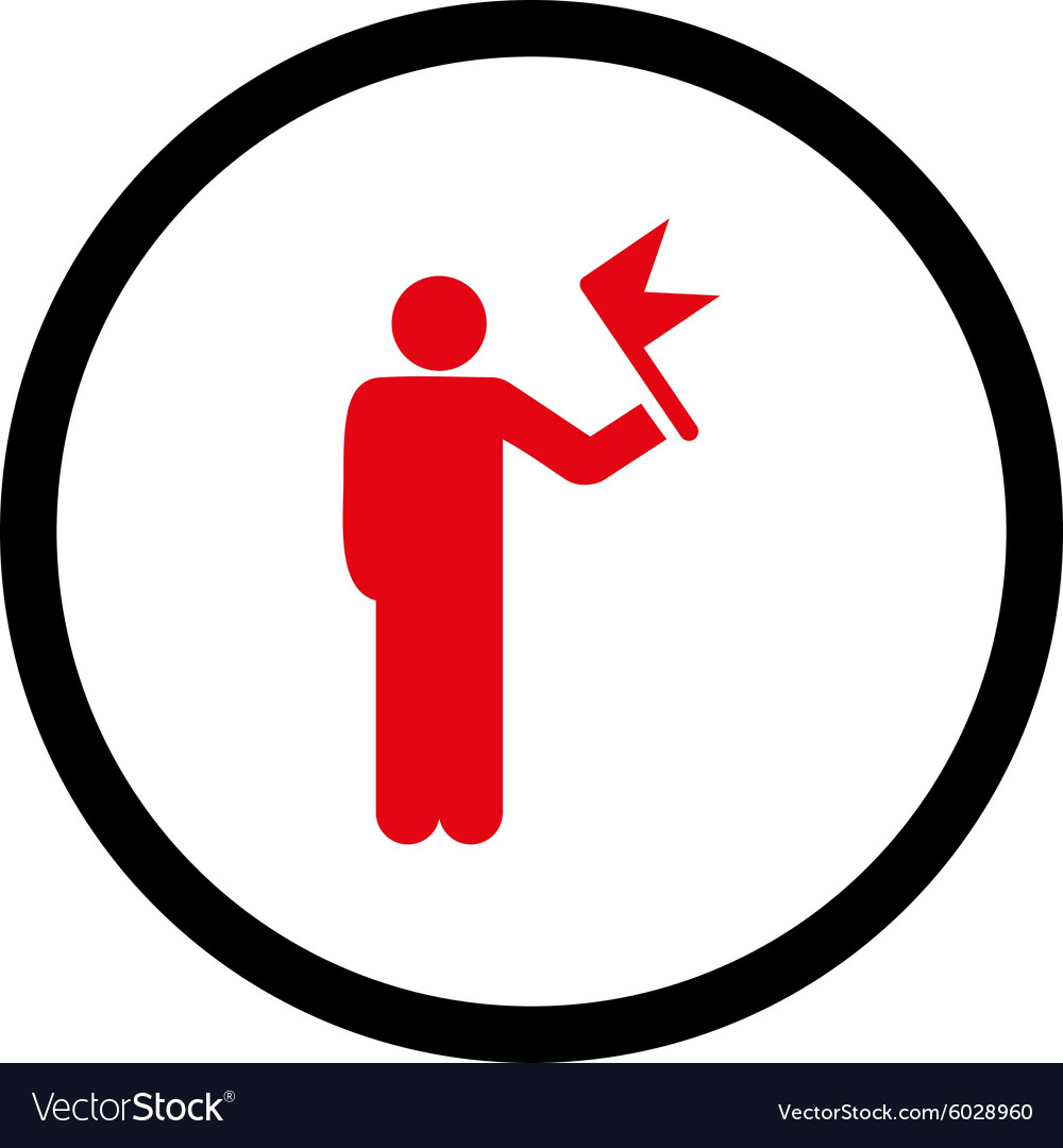 Man with flag icon