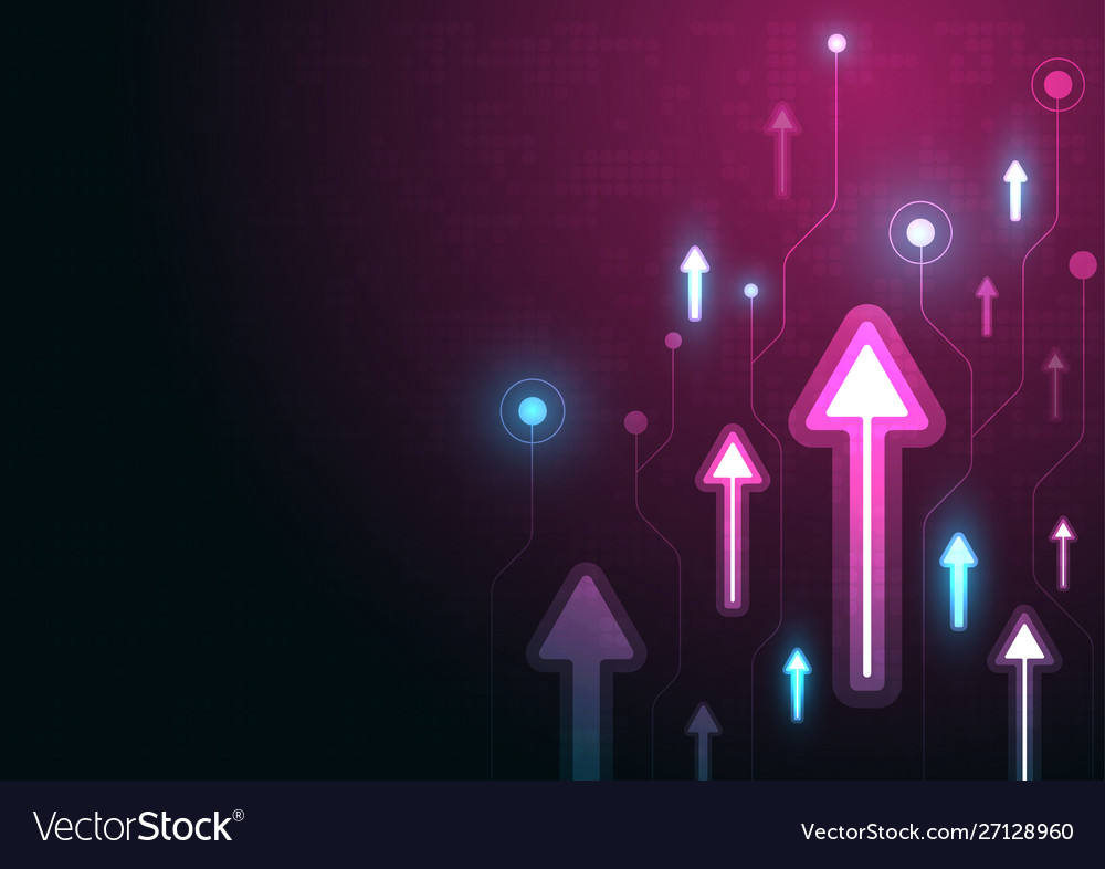 Neon arrow speed and technology data load vector image Neon arrow speed and technology data load