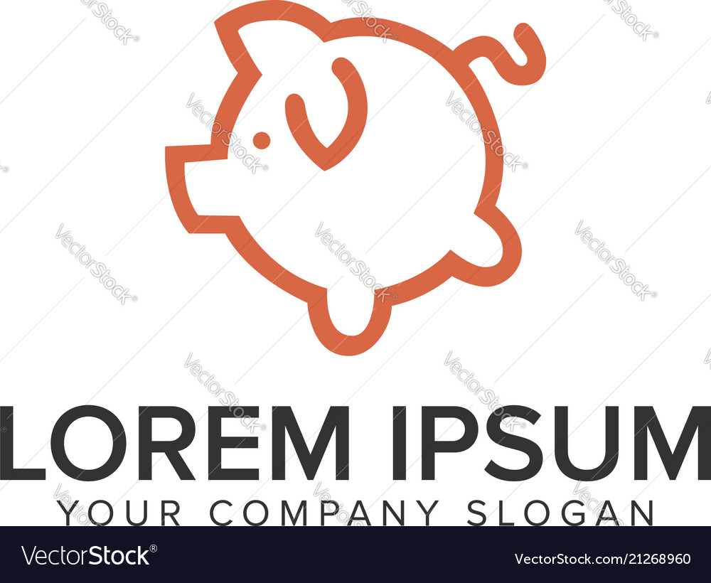 Pig financial logo design concept template fully Vector Image