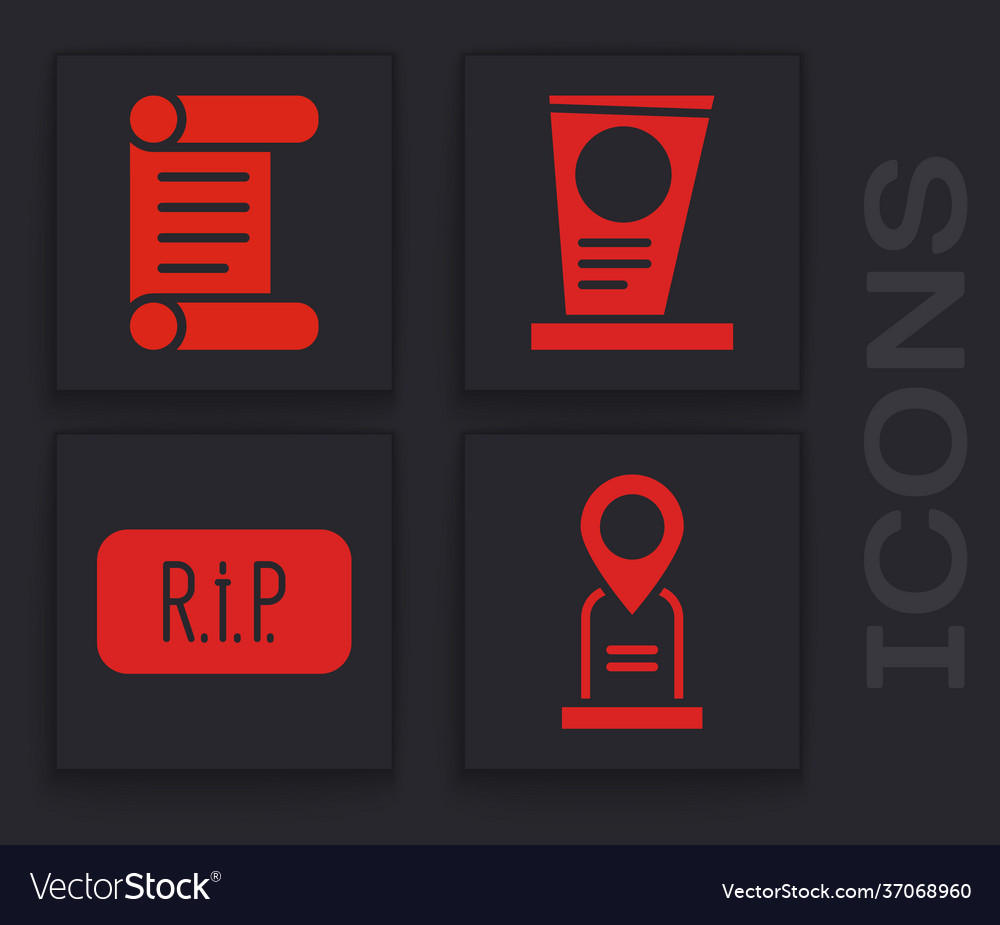 Set location grave decree parchment scroll vector image Set location grave decree parchment scroll