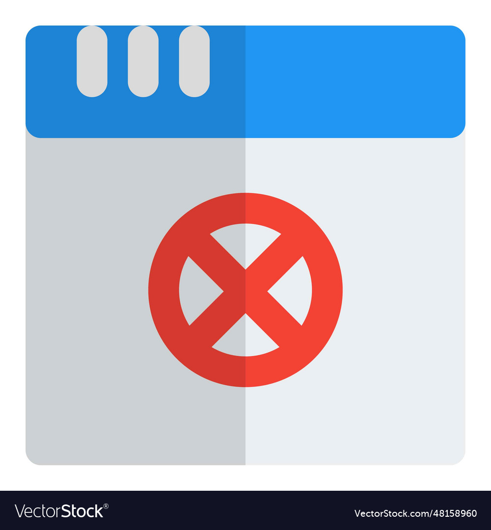 Site window displaying error from server breach