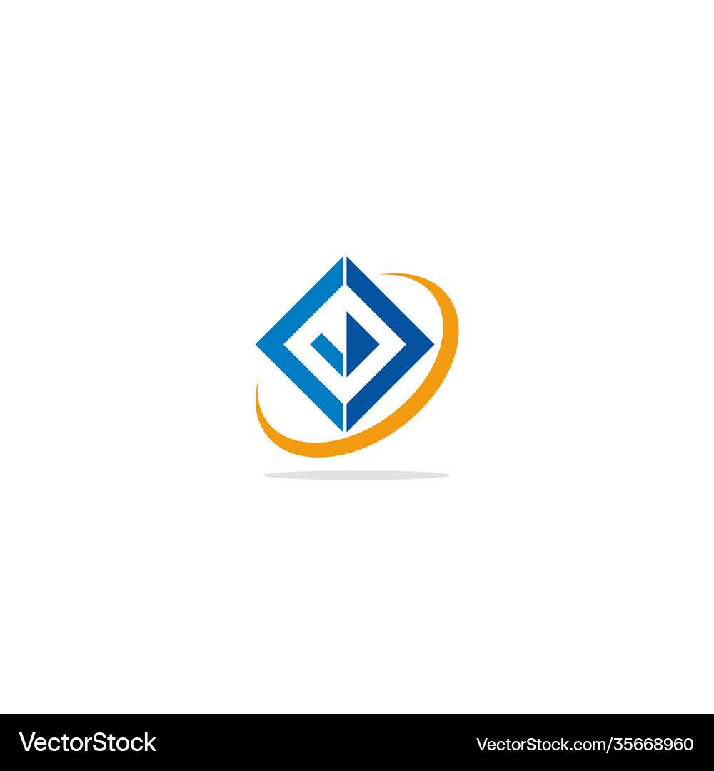Square abstract shape logo Royalty Free Vector Image