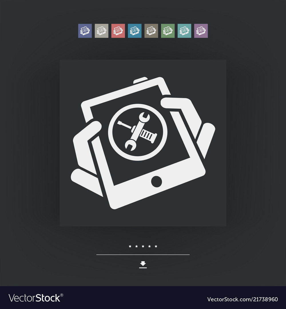 Touchscreen device setting Vector Image Touchscreen device setting