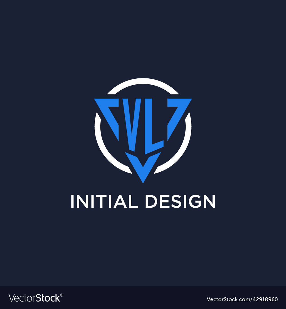 Vl monogram logo with triangle shape and circle
