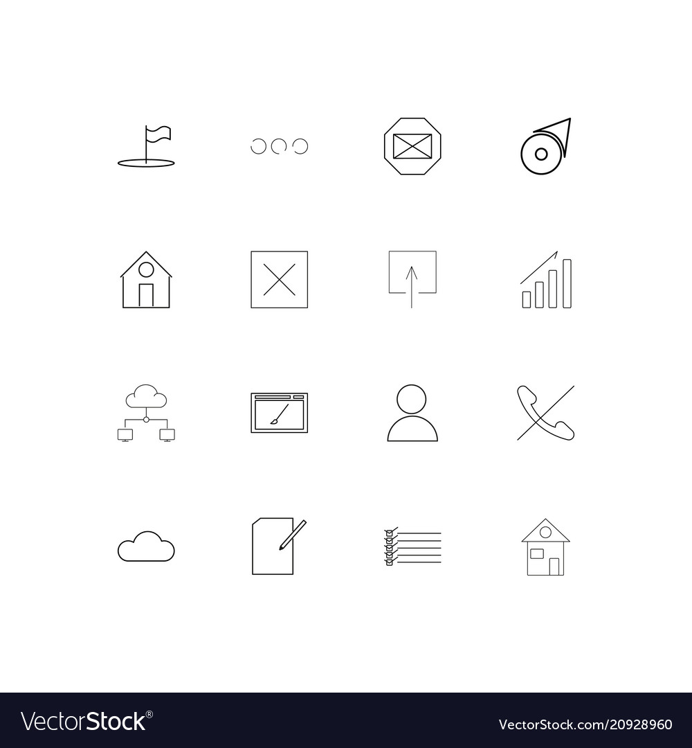 Web applications linear thin icons set outlined