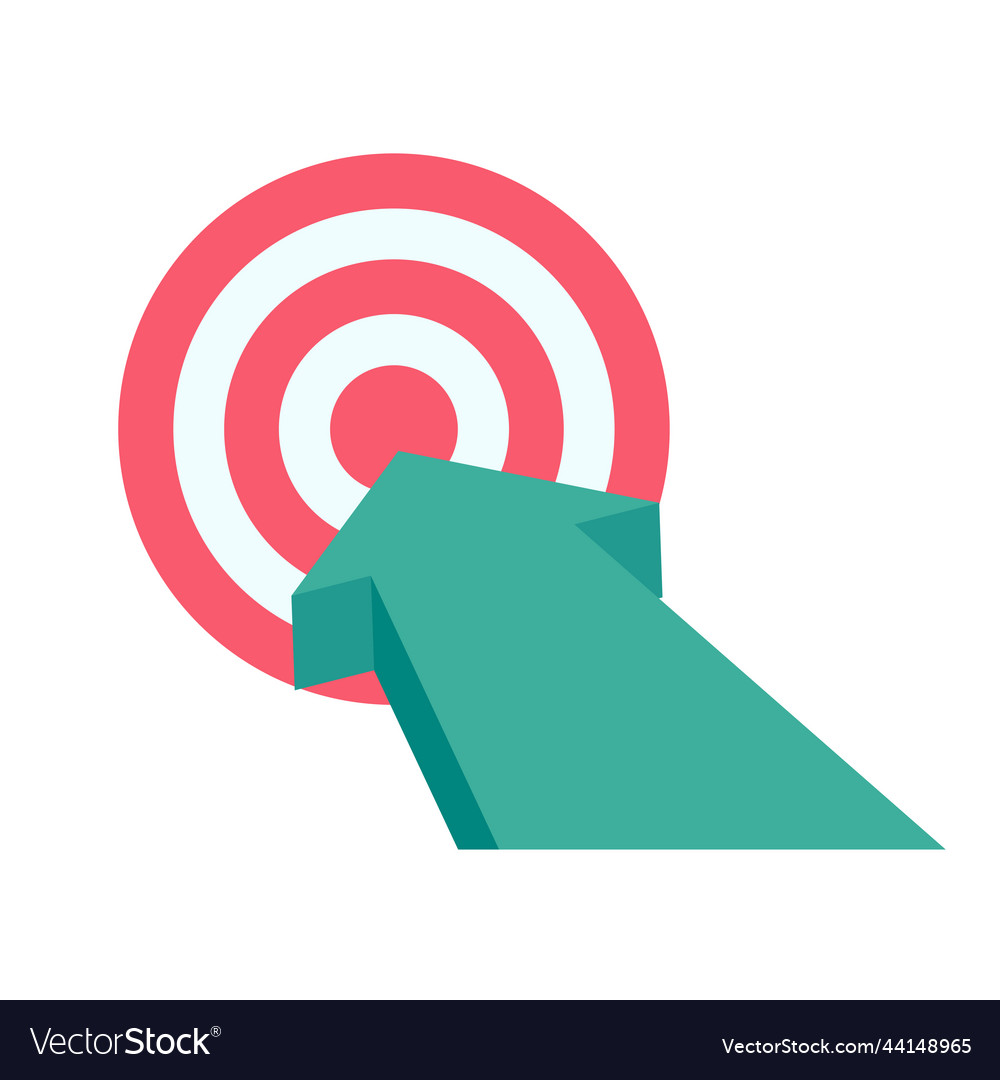 Arrow pointing towards the target concept Vector Image Arrow pointing towards the target concept