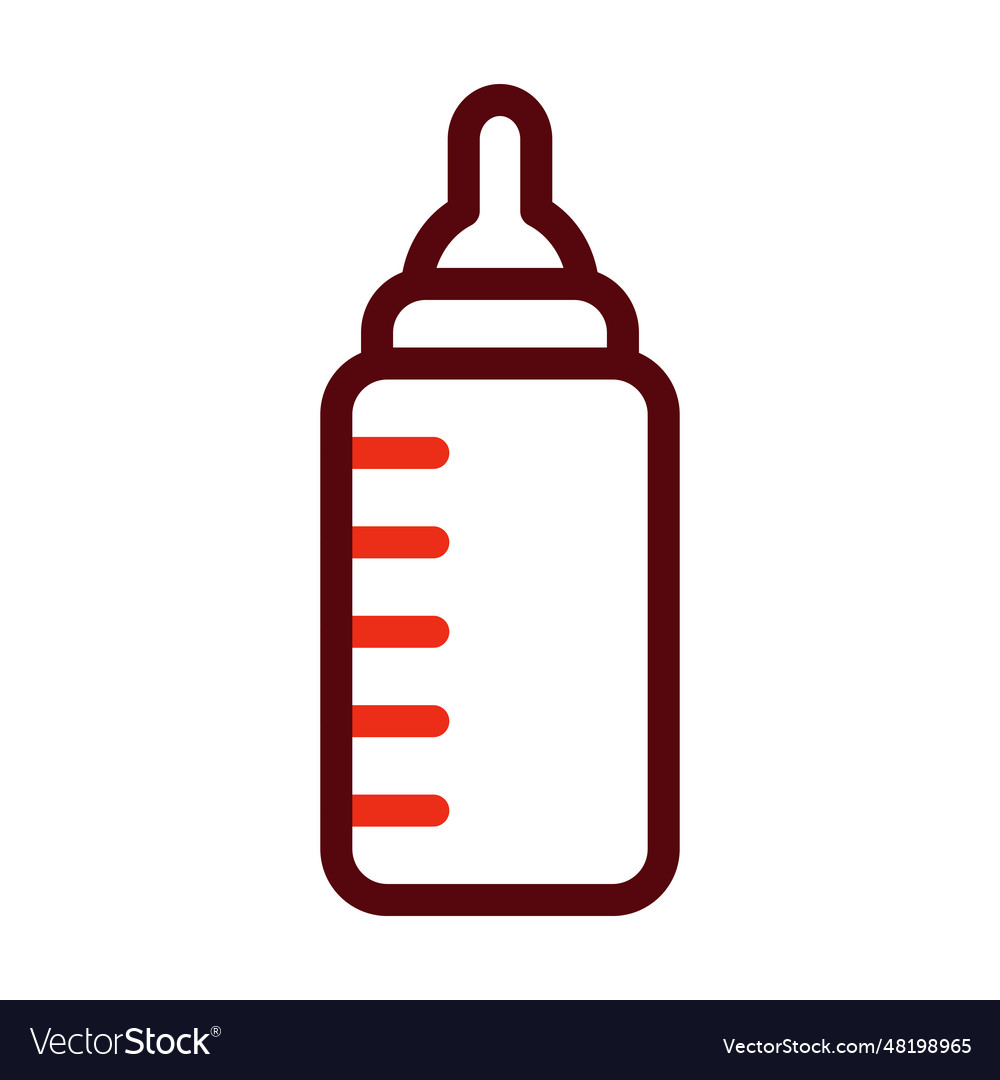 Baby bottle glyph two color icon for personal