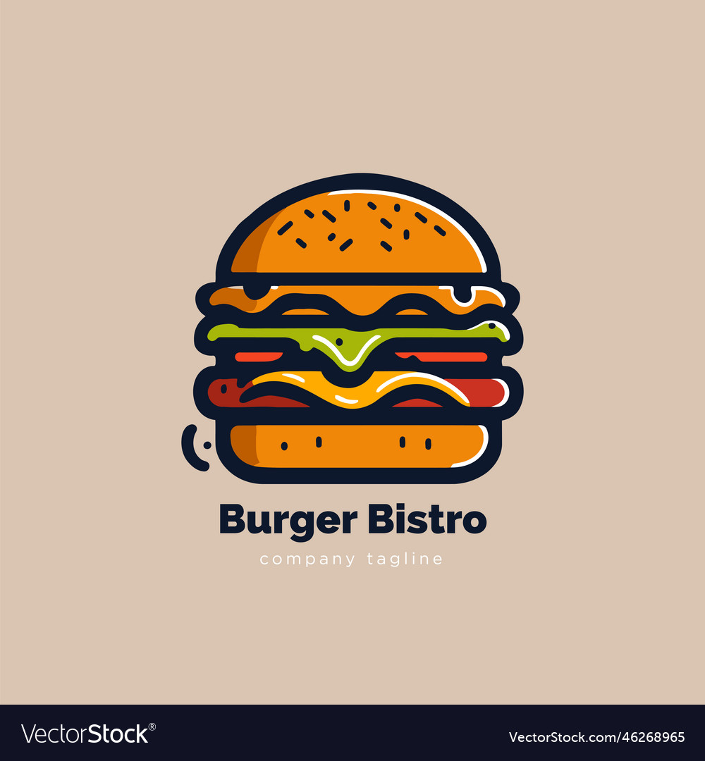 Burger Logo Template Of Fast Food Logotype Vector Image 6064