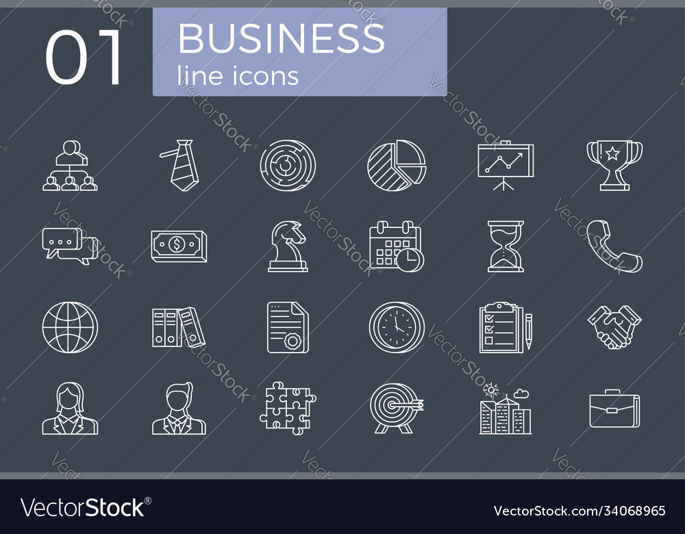 Business related line icons set