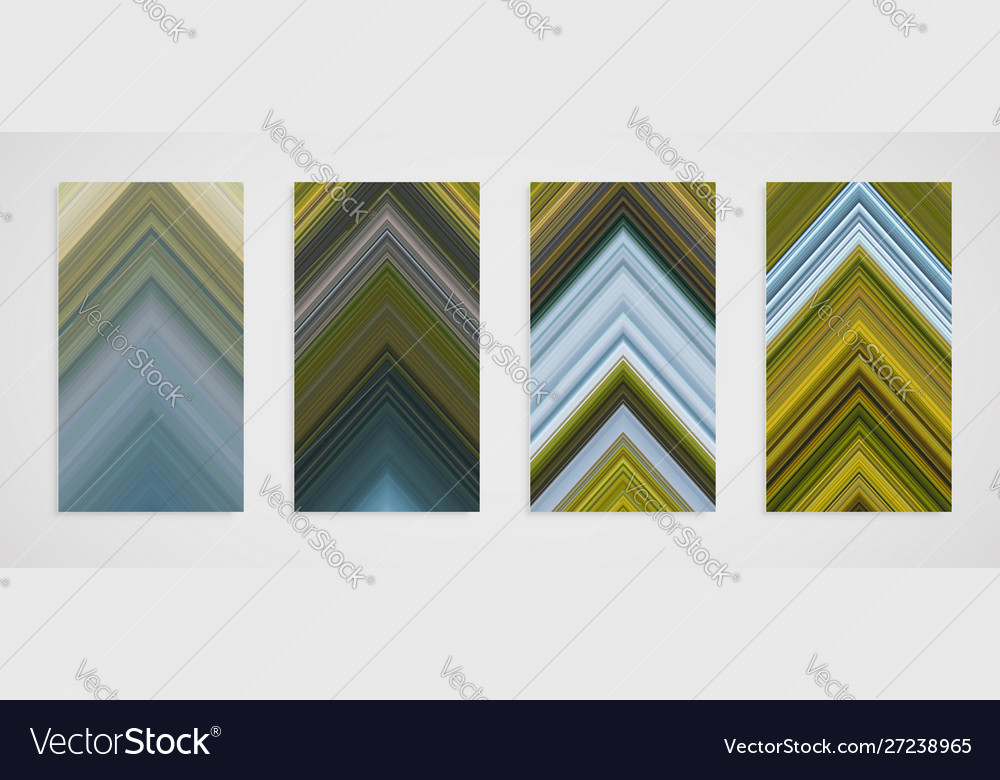 Colorful set four line pattern vector image Colorful set four line pattern