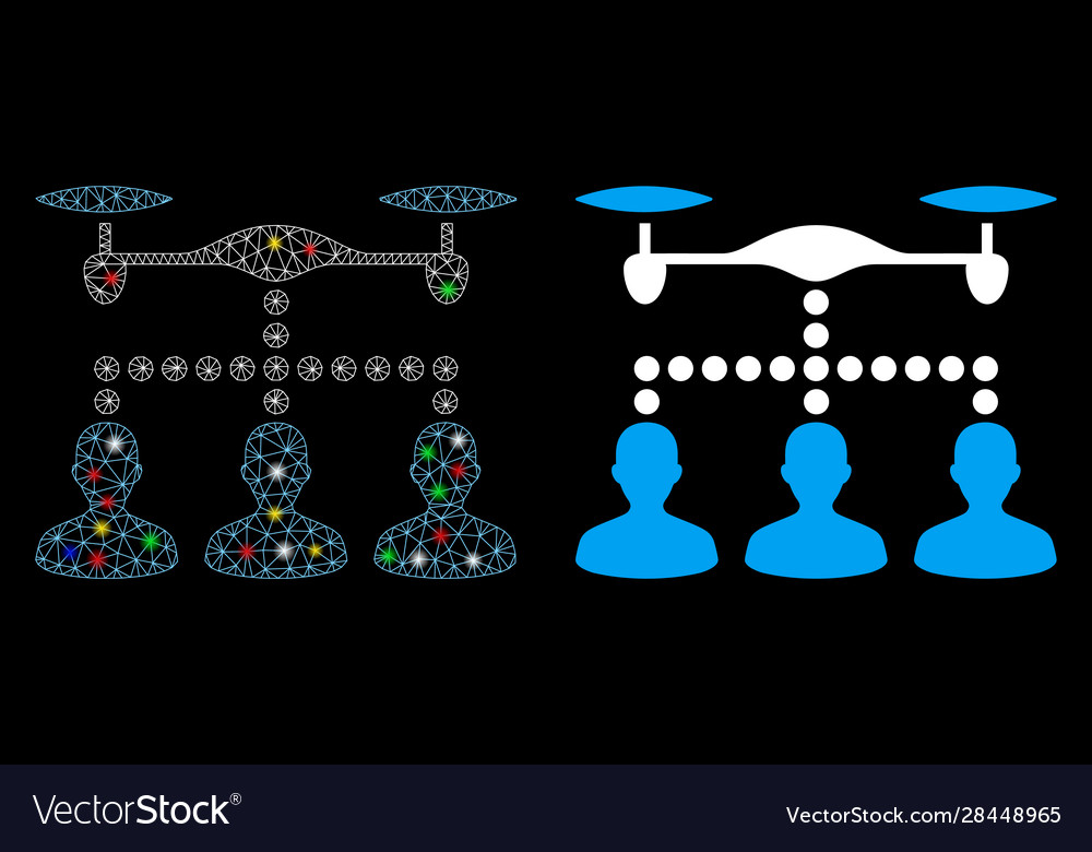 Flare mesh wire frame drone clients connection vector image Flare mesh wire frame drone clients connection