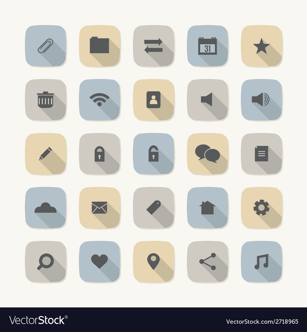 Flat design website icons set