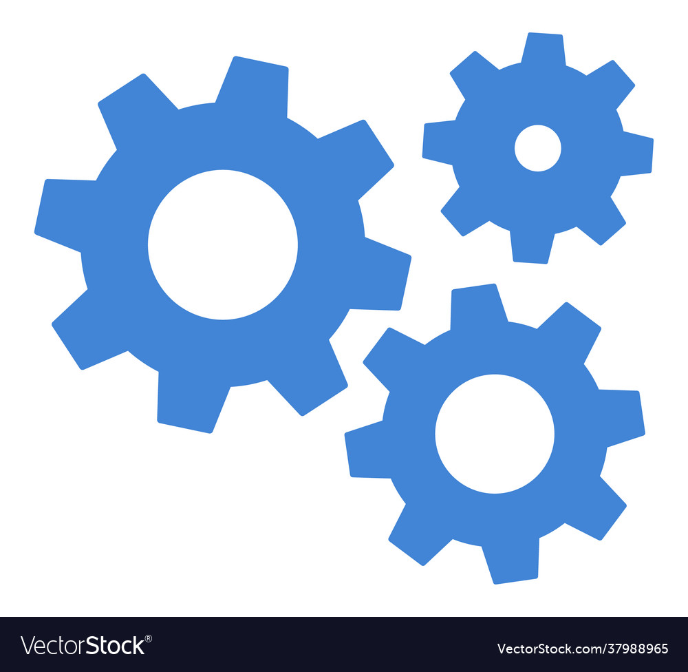 Gears icon settings for mobile applications web vector image Gears icon settings for mobile applications web