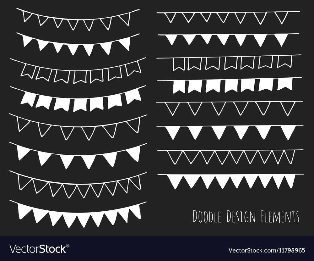 Hand Drawn Isolated Doodle Design Elements Vector Image