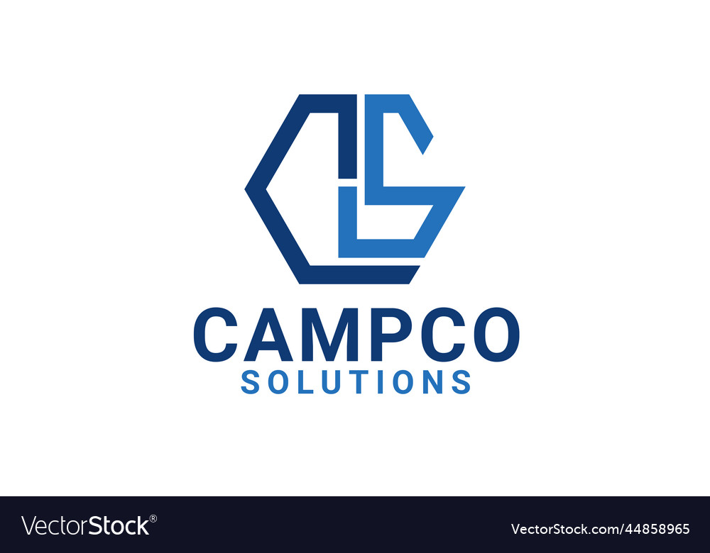Hexagonal name initials letters cs monogram logo d
