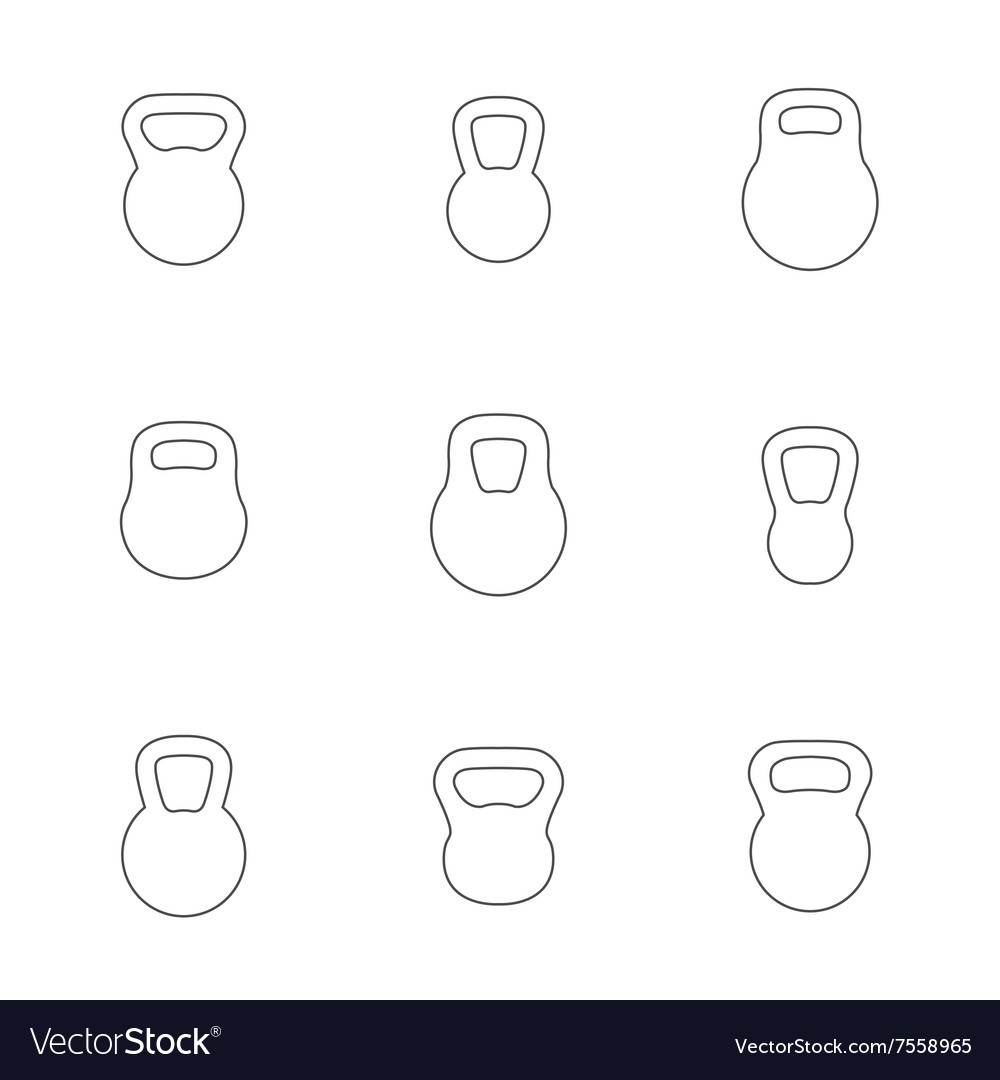 Icons Kettlebells Royalty Free Vector Image - Vectorstock