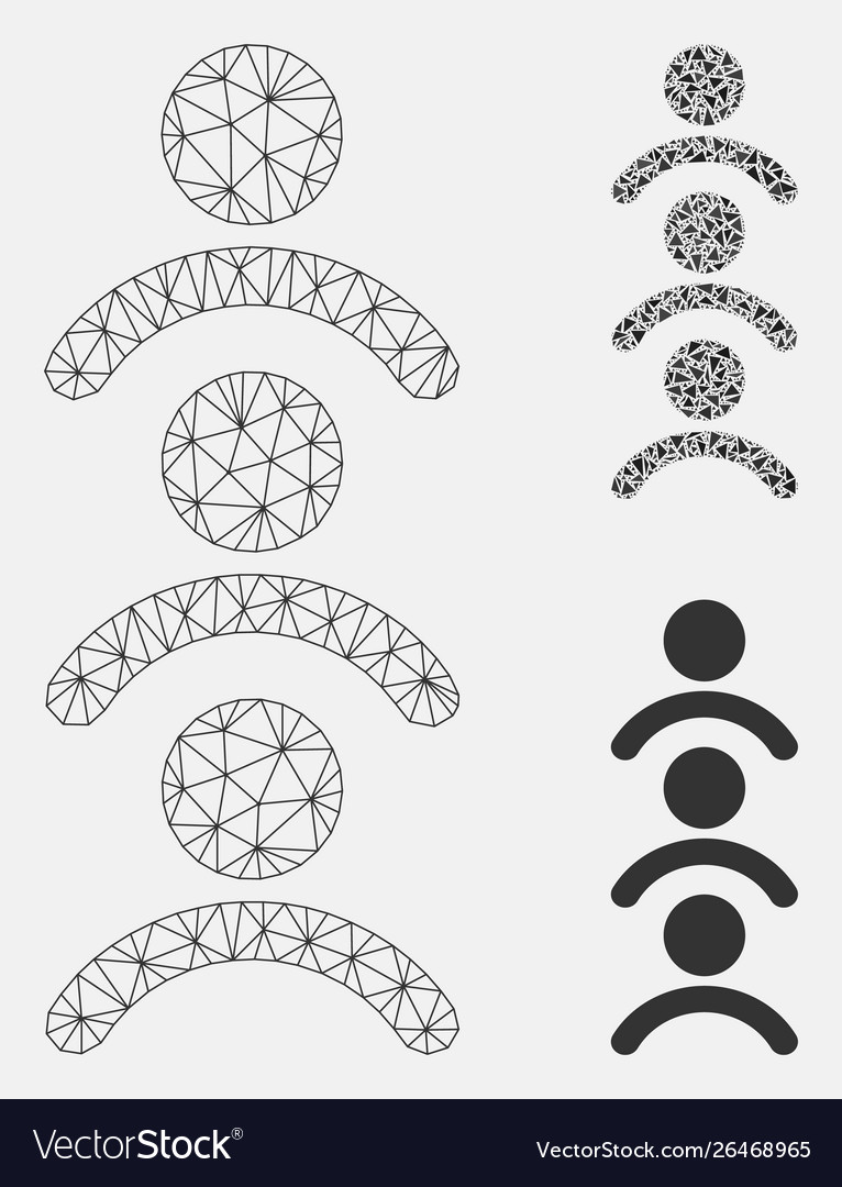 Man Queue Netz Modell und Dreieck Vector Image Man Queue Netz Modell und Dreieck