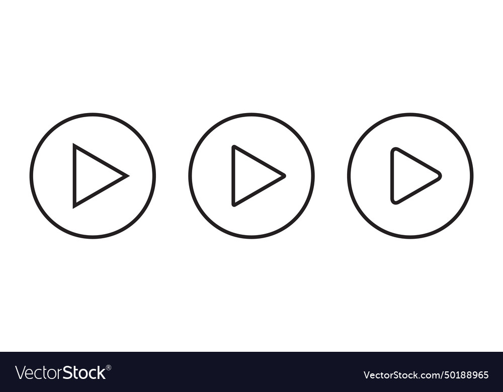 Play button icon in line style streaming vector image Play button icon in line style streaming