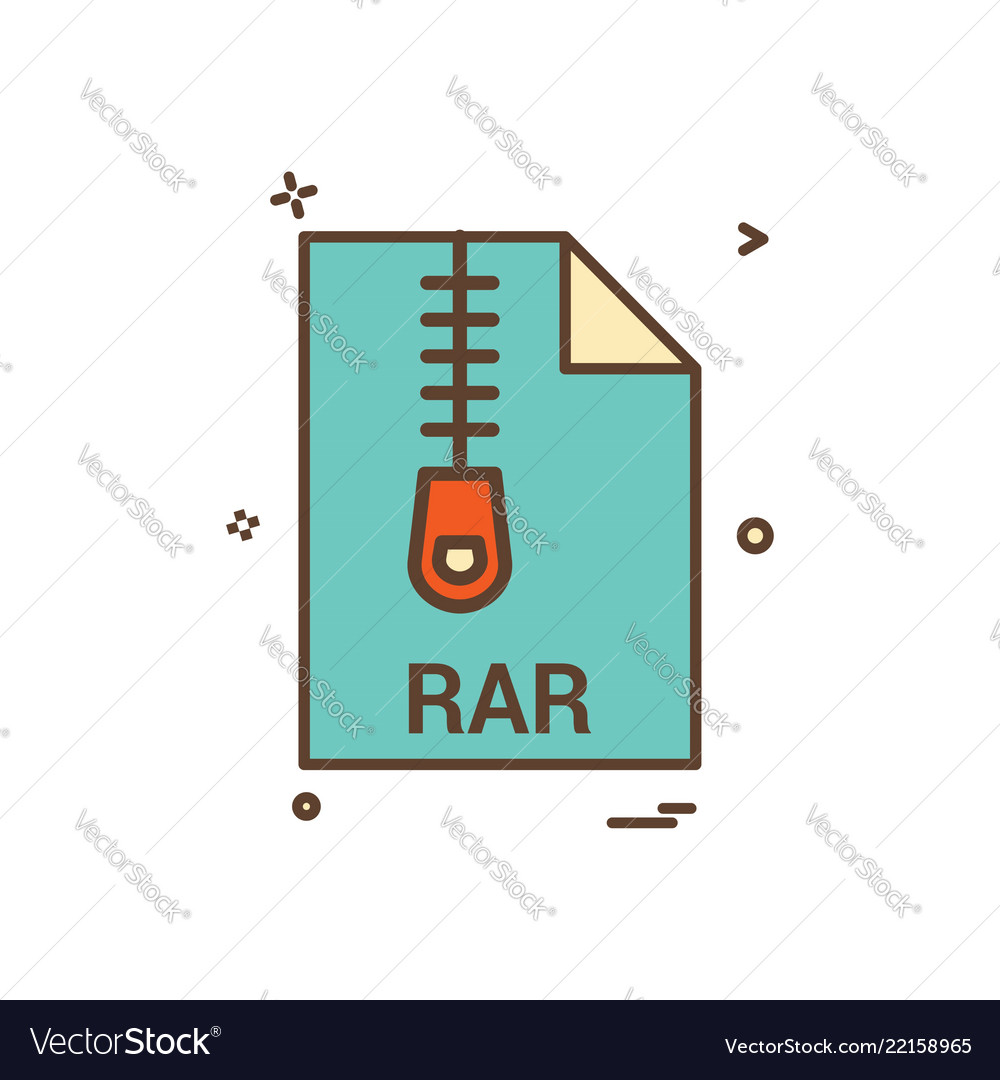 Rar file extension format icon design vector image Rar file extension format icon design