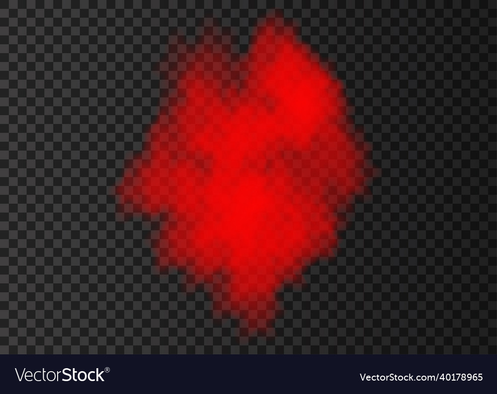 Red smoke puff collection isolated on transparent Vector Image