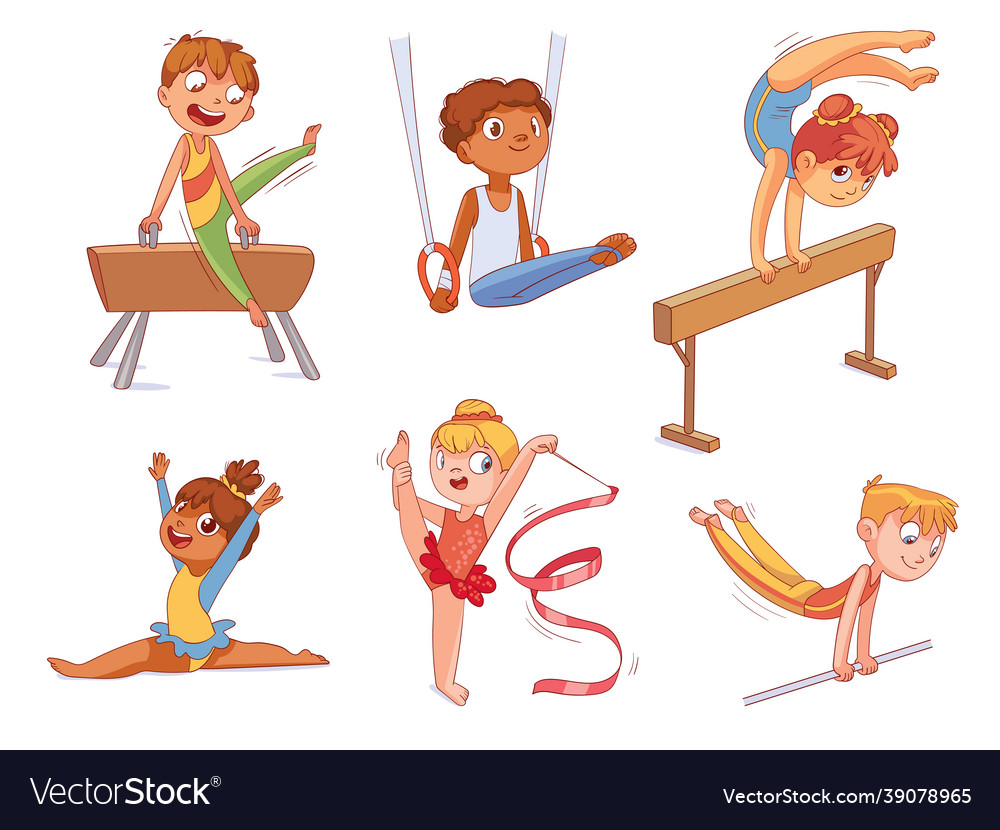 Rhythmic gymnastics kids artistic gymnastics Vector Image