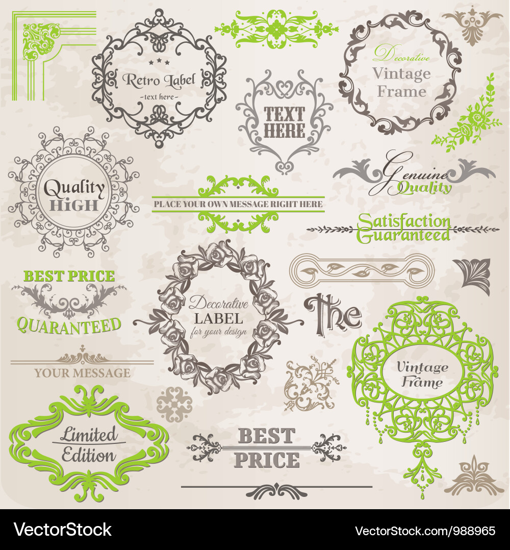 Set calligraphic design elements Royalty Free Vector Image