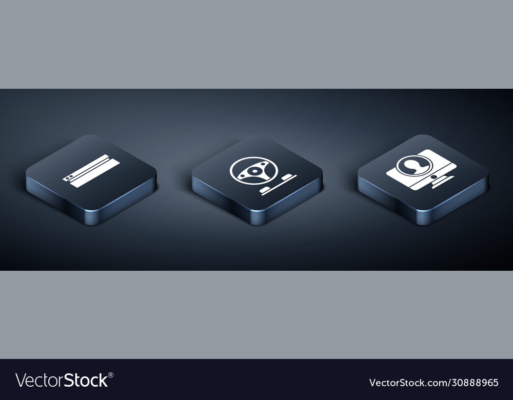 Set isometric video game console create account vector image Set isometric video game console create account