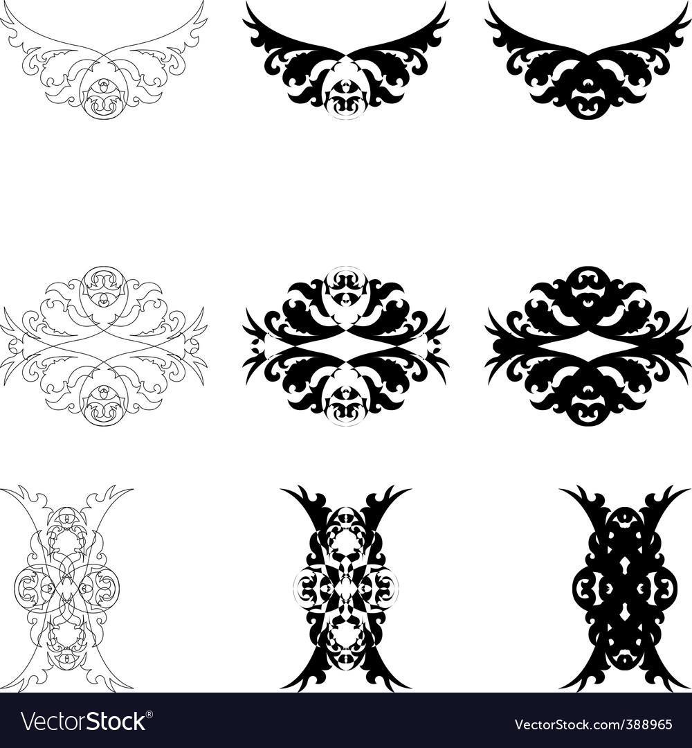 Set of decorative elements