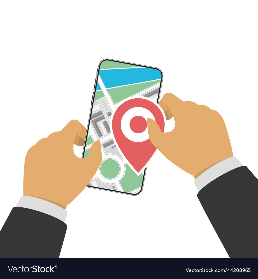 Smartphone with gps navigation vector image Smartphone with gps navigation