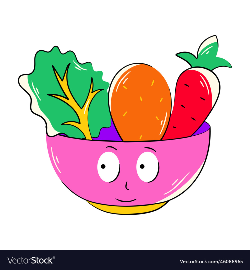 Vegetables bowl Royalty Free Vector Image VectorStock