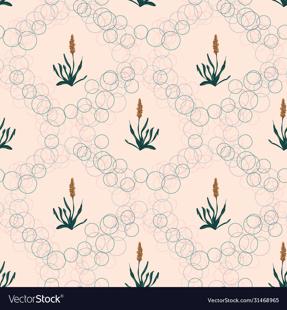 Weeds botanical sketches seamless pattern vector image Weeds botanical sketches seamless pattern