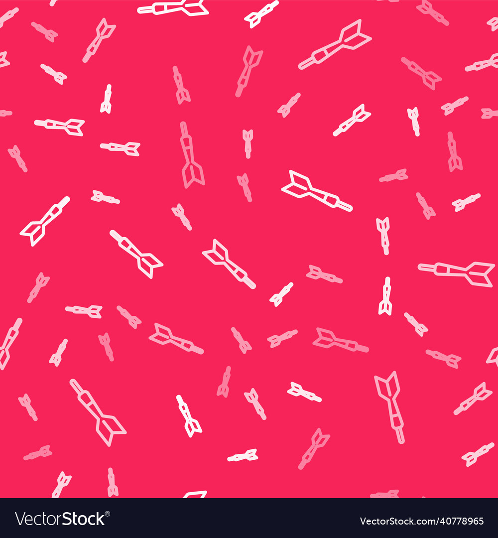 White line dart arrow icon isolated seamless