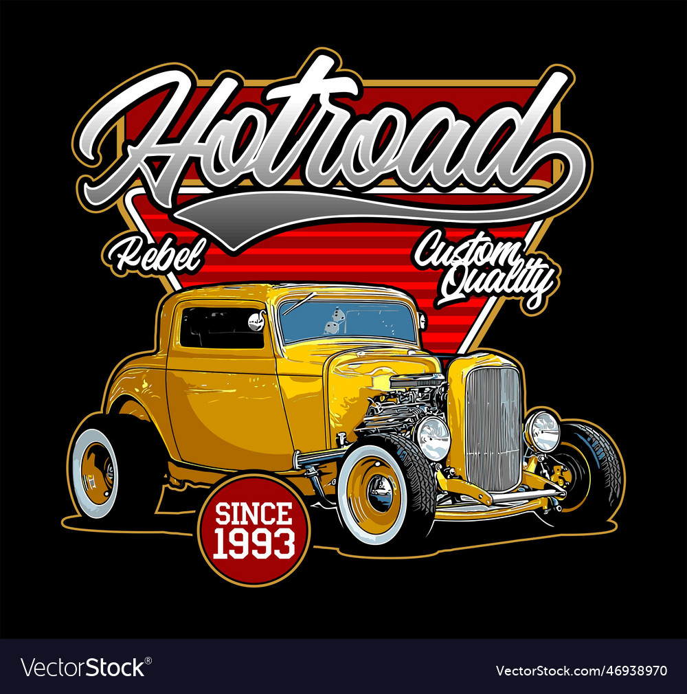 American hotrod template Royalty Free Vector Image