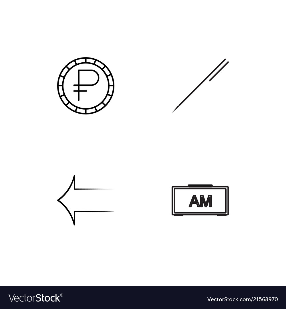 Banking linear icons set simple outline