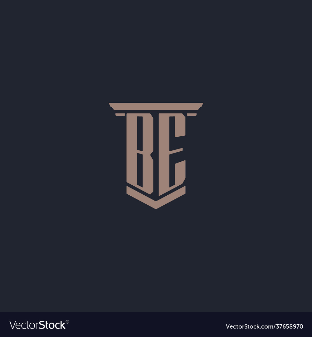 Be initial monogram logo with pillar style design