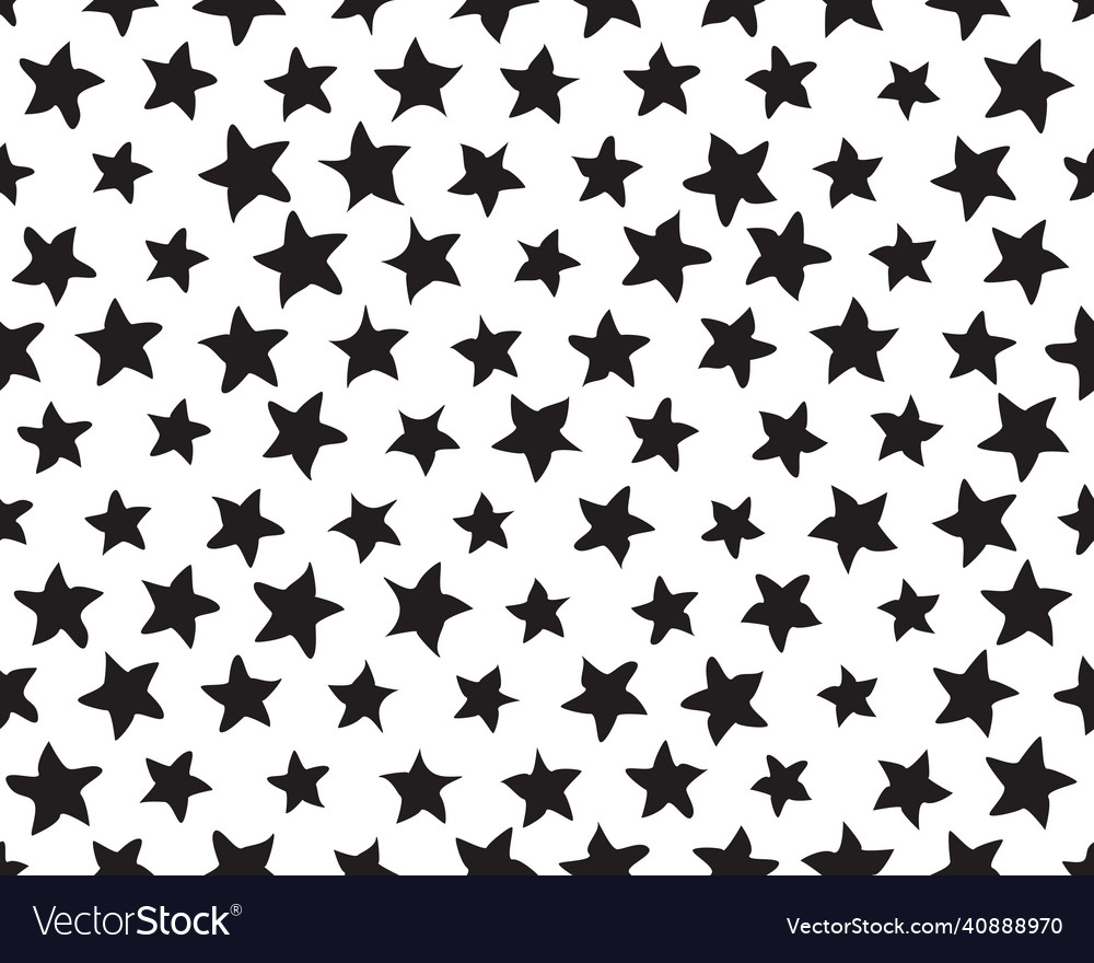 Black stars seamless pattern Royalty Free Vector Image