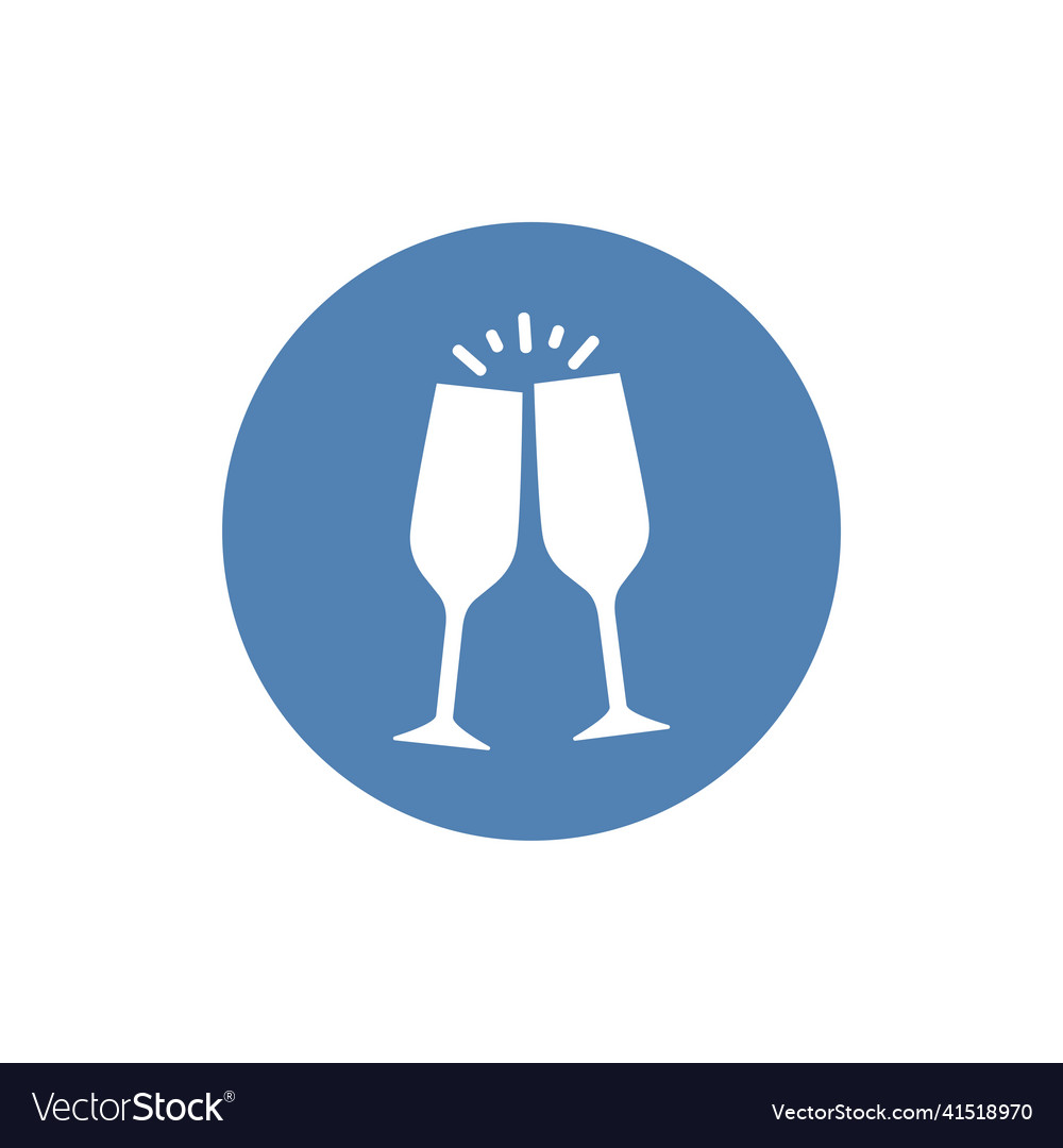 Champagne glasses silhouettes isolated on white Vector Image